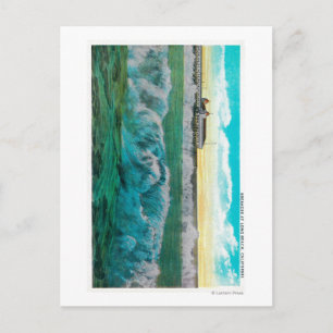 Breakers aan Long Beach, Californië Briefkaart