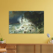 Breakers van Granville Point in het Kanaal Canvas Afdruk (Insitu (Woonkamer))