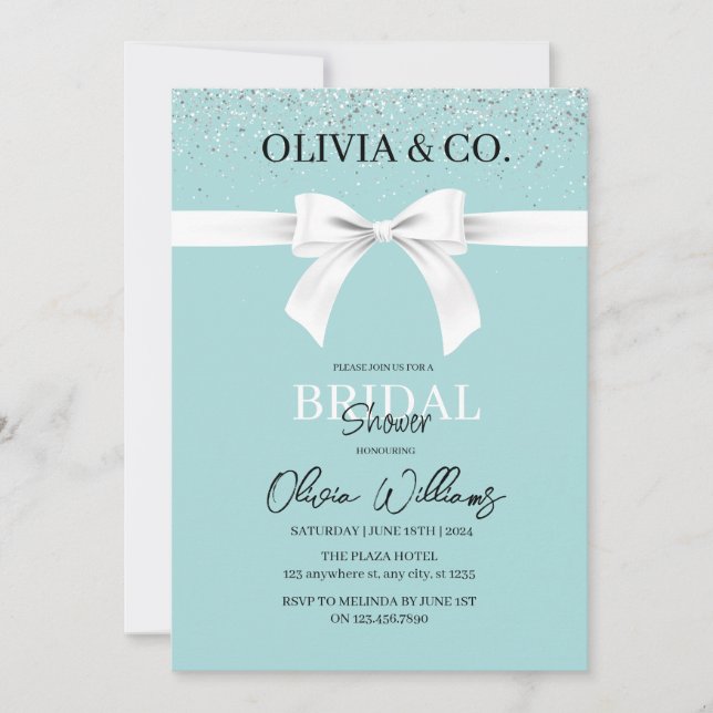 Breakfast at Tiffany's Bridal shower invitation (Voorkant)