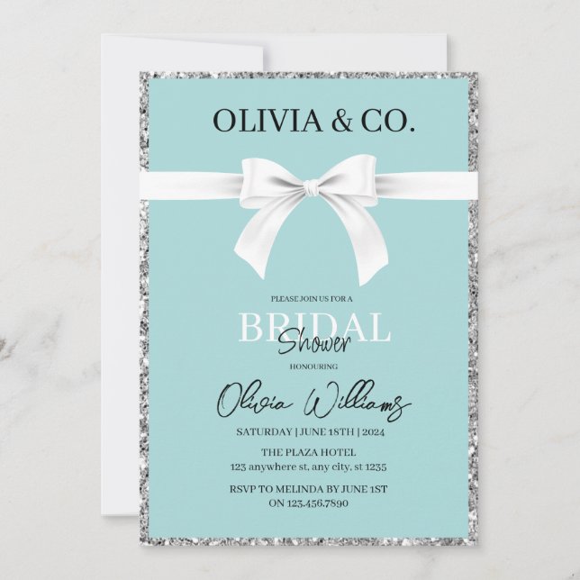 Breakfast at Tiffany's Bridal shower invitation (Voorkant)