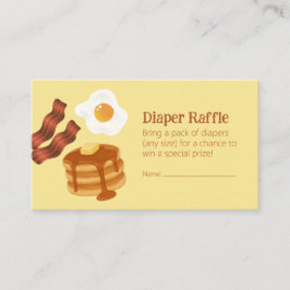 Breakfast Brunch Theme Diaper Raffle Ticket  Informatiekaartje