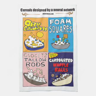 Breakfast cereals by AI Weirdness - Kitchen Towels Theedoek