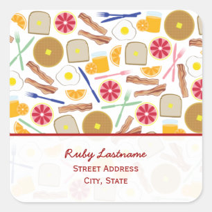 Breakfast Foods Adres Sticker