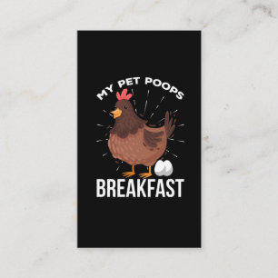 Breakfast Humor Chicken Poops Eggs Funny Farming Visitekaartje