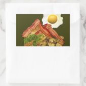 Breakfast Landscape Bacon Eggs Rechthoekige Sticker (Tas)