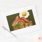 Breakfast Landscape Bacon Eggs Rechthoekige Sticker (Envelop)