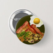 Breakfast Landscape Bacon Eggs Ronde Button 5,7 Cm (Voorkant /achterkant)