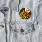 Breakfast Landscape Bacon Eggs Ronde Button 5,7 Cm (In situ)