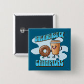 Breakfast of Champions Vierkante Button 5,1 Cm (Voorkant /achterkant)