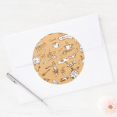 Breakfast Patroon 2 Ronde Sticker (Envelop)