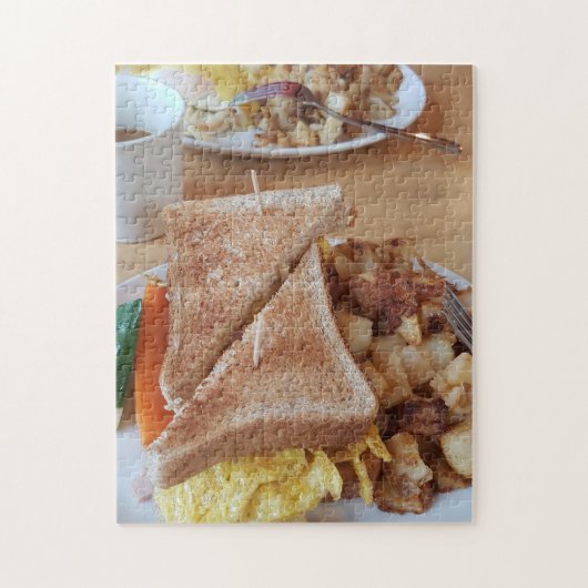 Breakfast Sandwich Hashbrowns Foodie Legpuzzel (Verticaal)