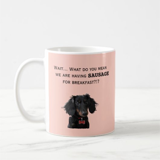 Breakfast SaUSE Funny Dachshund Mok (Links)