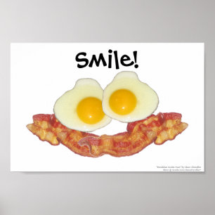 Breakfast Smilie Face van Clara Chandler Poster