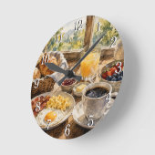 Breakfast Table Wall Clock — Cozy Kitchen Design Ronde Klok (Hoek)