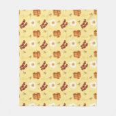 Breakfast Theme Bacon Eggs Pancakes Pattern Fleece Deken (Voorkant)