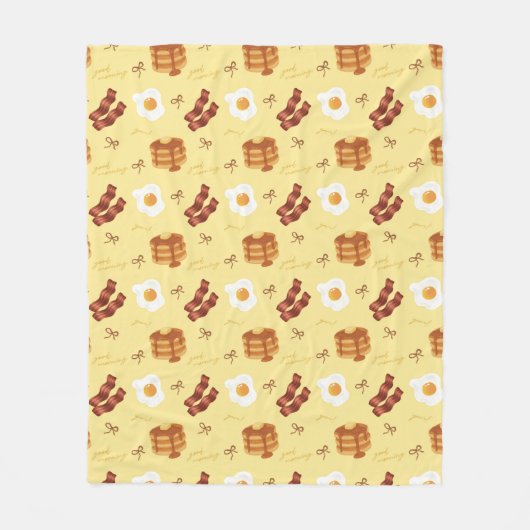 Breakfast Theme Bacon Eggs Pancakes Pattern Fleece Deken (Voorkant)