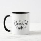 Breakfast Wine Funny Black Trendy Quote Mok (Links)