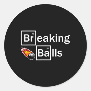 Breaking biljartspeler Pool Snooker 8 Ball Funny Ronde Sticker