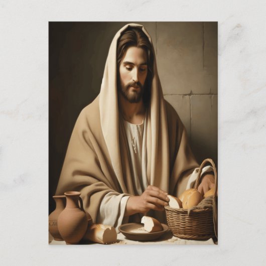 Breaking Bread: het heilige moment van Jezus Briefkaart (Voorkant)