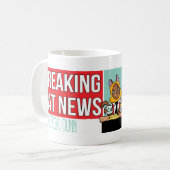 Breaking Cat News logo et tasse de bureau (Devant gauche)