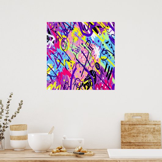 Breaking Free: Abstracte kunst Poster (Keuken)
