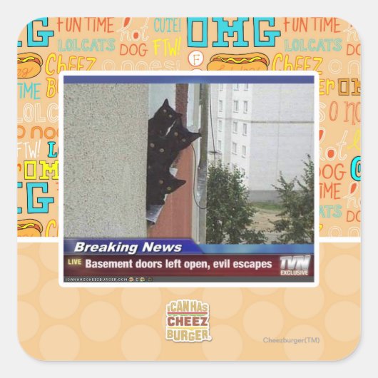 Breaking News 2 Vierkante Sticker (Voorkant)