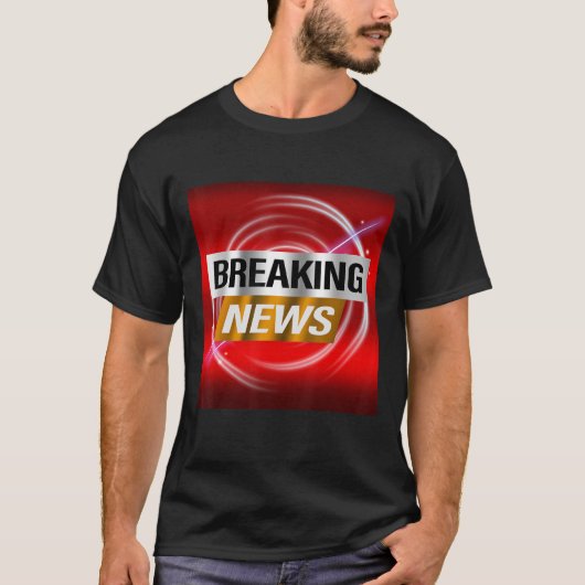 Breaking News Advertisement Report Bulletin T-shirt (Voorkant)