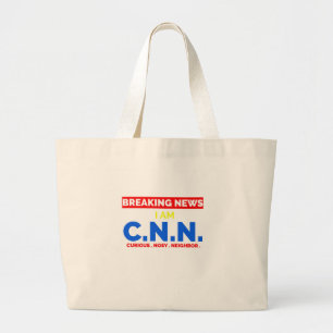 Breaking News: Ik ben nieuwsgierig Nosy Buurman (C Grote Tote Bag