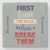 Breaking Rules aangepaste steen onderzetters (Voorkant)