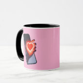 Breaking Screen Heart Optical Illusion Mug Design (Devant gauche)