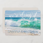 Breaking Waves Destination We doen het bruiloft Kaart (Voorkant / Achterkant)