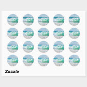 Breaking Waves Tropical Beach doen we Ronde Sticker (Vel)