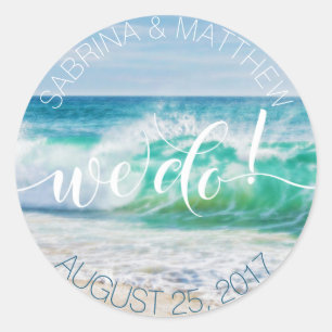 Breaking Waves Tropical Beach doen we Ronde Sticker