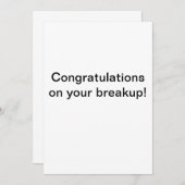 Breakup kaart. bedankkaart (Voorkant / Achterkant)