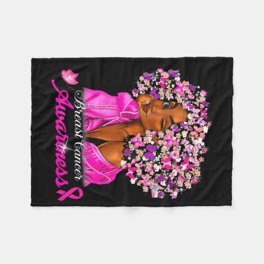 Breast Cancer Awareness African American Women Mel Fleece Deken (Voorkant (Horizontaal))