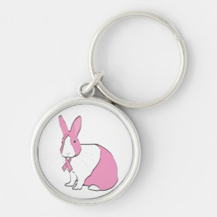 BREAST CANCER AWARENESS BUNNY SLEUTELHANGER