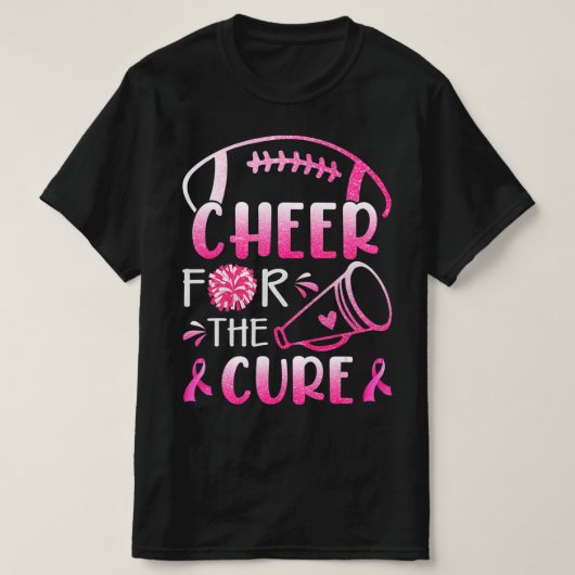 Breast Cancer Awareness Cheer For The Cure T-shirt (Design devant)