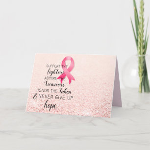 Breast Cancer Awareness Hope Inspirerend Quote Kaart