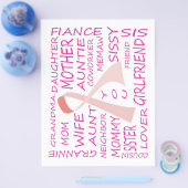 BREAST CANCER AWARENESS PINK RIBBON DESIGN FLYER (Enkel)