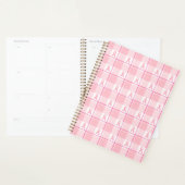 Breast Cancer Awareness Plaid Planner, Pink Ribbon (Devant avec enveloppe)