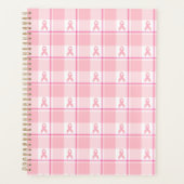 Breast Cancer Awareness Plaid Planner, Pink Ribbon (Devant)