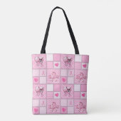 Breast Cancer Awareness Quilt Pattern Tote Bag (Achterkant)