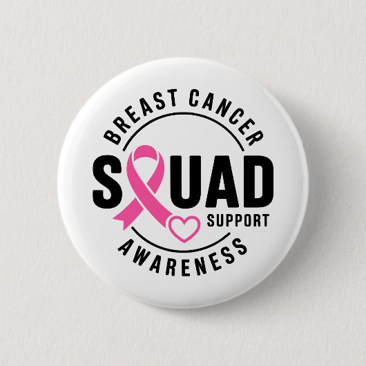 Breast Cancer Awareness Squad Support Ronde Button 5,7 Cm (Voorkant)