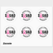 Breast Cancer Awareness Squad Support Ronde Sticker (Vel)