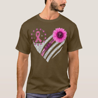 Breast Cancer Awareness Sun flower fait h bling bl T-shirt