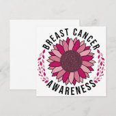 Breast Cancer Awareness Support Pink Flower Kaart (Voorkant / Achterkant)