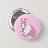 BREAST CANCER BEWUSTMAKING BUNNY RONDE BUTTON 5,7 CM (Voorkant /achterkant)