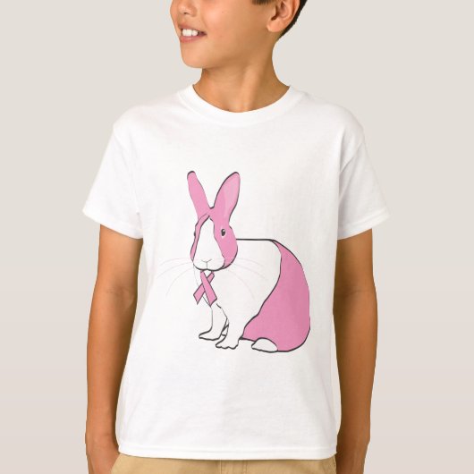 BREAST CANCER BEWUSTMAKING BUNNY T-SHIRT (Voorkant)