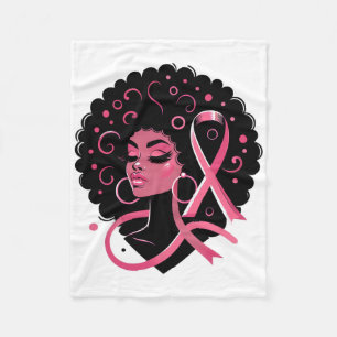 Breast Cancer Black African American Women Support Fleece Deken