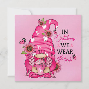 Breast Cancer Gnome Wenskaart Notitiekaartje